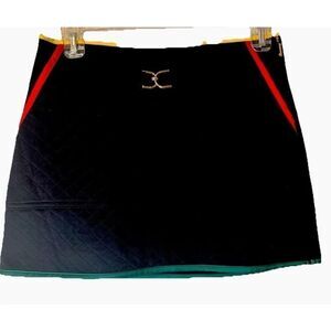 Vintage Juicy Couture Black Mini Skirt Y2K quilted retro sporty festival size 0